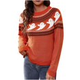 thumbnail image 1 of IROINID Pull à Col Rond pour Femme Imprimé Confortable Mi-Longue Manches Longues Halloween Loisirs Pull à Tricoter Tops, 1 of 5