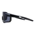 thumbnail image 4 of Mens Oversize Trendy Futuristic Wrap Half Rim Sport Plastic Sunglasses Grey Black, 4 of 4