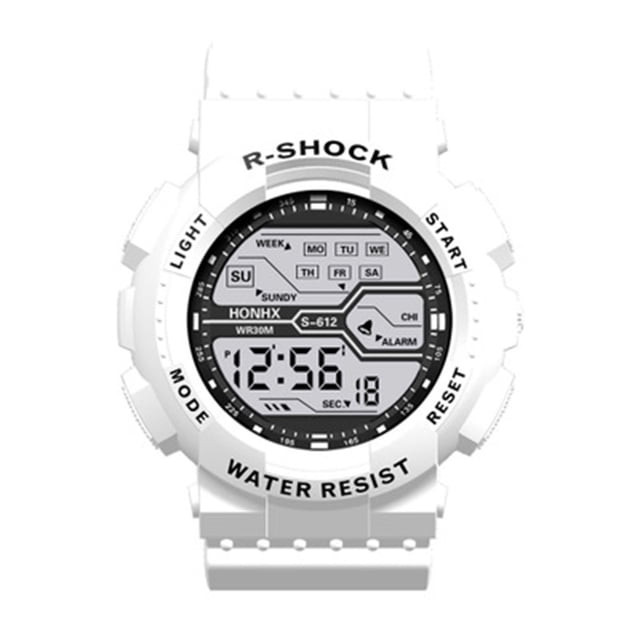 ZZkhGO Cool Sports Electronic Watch, Four Button Multifunction Digital Wristwatch, LED Display Stopwatch Alarm Water Resistant Watch for Kids Adults