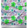 thumbnail image 1 of Soimoi Poly Georgette Fabric Floral & Leaves Tropical Print Fabric by The Yard 52 Inch Wide, 1 of 2