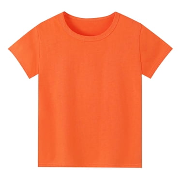SUXIAN Kids T Shirts Gender Neutral Child Comfortable T Shirt for Children Tie Dye Shirt Kids Orange 6-7 Years