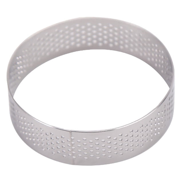 Anneaux à Tarte Ronds de 8 Pouces, Anneau à Gâteau Perforé, Résistant à la Chaleur, Antiadhésif, en Acier Inoxydable, Anneaux de Cuisson, Anneau Chauffant pour la Cuisine, Applications Culinaires, Haute Performance, Cuisson et Cuisine au Quotidien