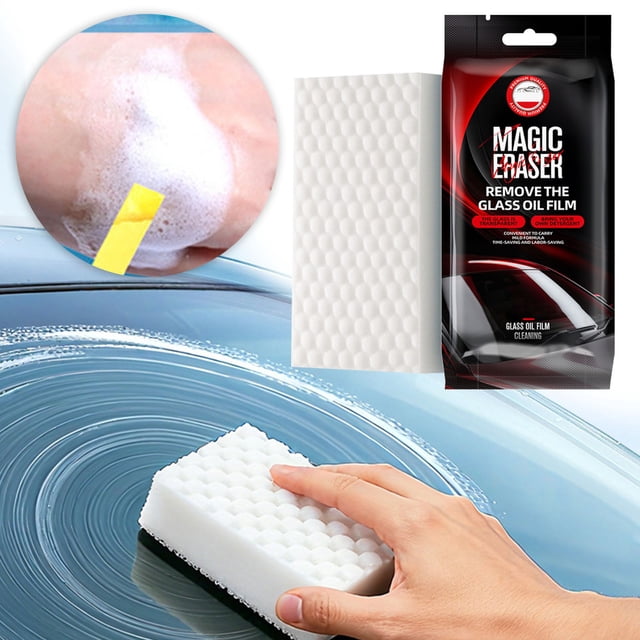 BotaniNest Glass Film Cleaning Sponge | 1PCS Non Scratch Window Cleaning Sponges | Rain Fog Windshield Glass Film Remover | Applicable To All Vehicles 1ml
