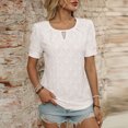 thumbnail image 1 of Liquidation des Offres du Jour! Blouses à Col Rond à Manches Courtes Unies pour Femmes, Haut Décontracté et Confortable pour Temps Chaud, Bureau Ou Jeu Soldes Aujourd'hui Liquidation!, 1 of 5