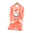thumbnail image 1 of Meichang Chandails en Molleton pour Femmes Grande Taille Noël Père Noël Graphique Col Rond Chandail Hiver Chaud Doublé Sherpa Hauts, 1 of 2
