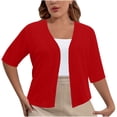 thumbnail image 1 of Cardigan for Womens Open-Front Relaxed Fit Jackets Lounge Breathable Short Sleeve Shirts Baggy Boho Sweatshirt, 1 of 7