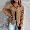 thumbnail image 1 of Huaizzzy Mode Femmes Veste en Velours Côtelé Col Rabattu Manches Longues Poches Manteau Boutonné Gilet Habillé Femmes Manteau Femmes Vêtements d'Affaires Décontractés pour Femmes Veste Marché Longue Veste Tout Denim Laine Longue, 1 of 4