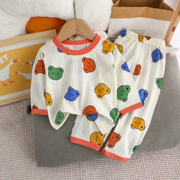 LSLJS Toddler Pajamas Boys Girls Pjs Sets Kids Two Piece Long-Sleeve Sleepwear Casual Loungewear Thin Home Clothing Gifts for Kids