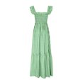 thumbnail image 4 of Women’s Smocked Ruffle Maxi Dress Sleeveless Square Neck Boho Long Sundress Summer Beach Vacation Dress, 4 of 5