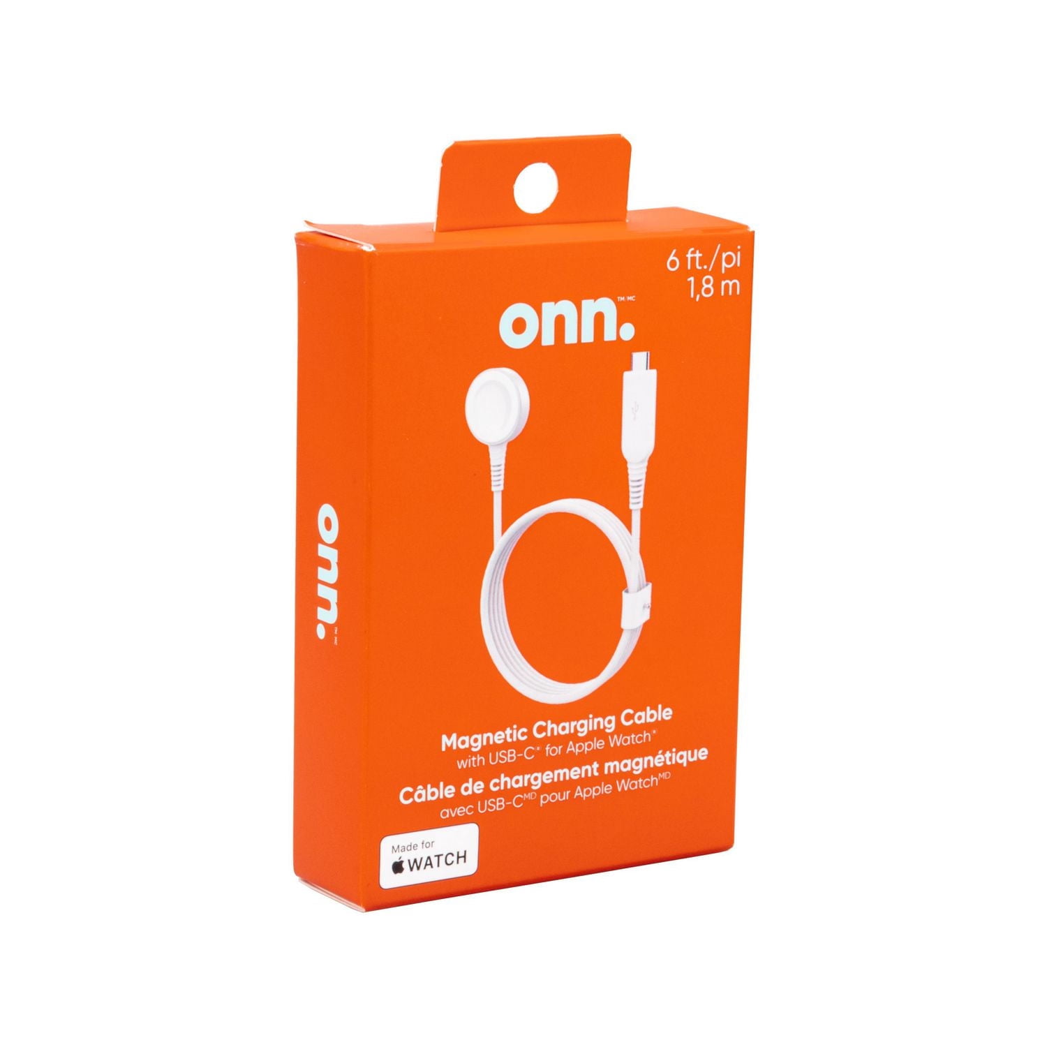 Câble de chargement magnétique USB-C de 1,8 m/6 pi de onn. pour Apple Watch