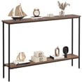 thumbnail image 1 of Gymax 44'' Narrow Entryway Table Console Table w/ Shelf & Dual Anti-Tipping Kits Brown & Black, 1 of 10