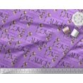 thumbnail image 2 of Soimoi Purple Velvet Fabric Floral Love Text Decor Fabric Printed Yard 60 Inch Wide, 2 of 5