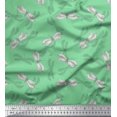 thumbnail image 1 of Soimoi Green Silk Fabric Shadow & Dragonfly Insect Print Fabric by Yard 42 Inch Wide, 1 of 3