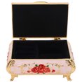 thumbnail image 1 of Antique Jewelry Box, Widely Used Vintage Jewelry Box Rich Lustre Vintage Style  For Earrings For Rings For Jewelry Gold White And Red Roses, 1 of 8