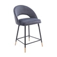 thumbnail image 1 of Plata Décor Velvet Stool with Black Metal legs, 1 of 3