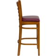thumbnail image 2 of HERCULES Series Ladder Back Cherry Wood Restaurant Barstool - Burgundy Vinyl Seat, 2 of 6