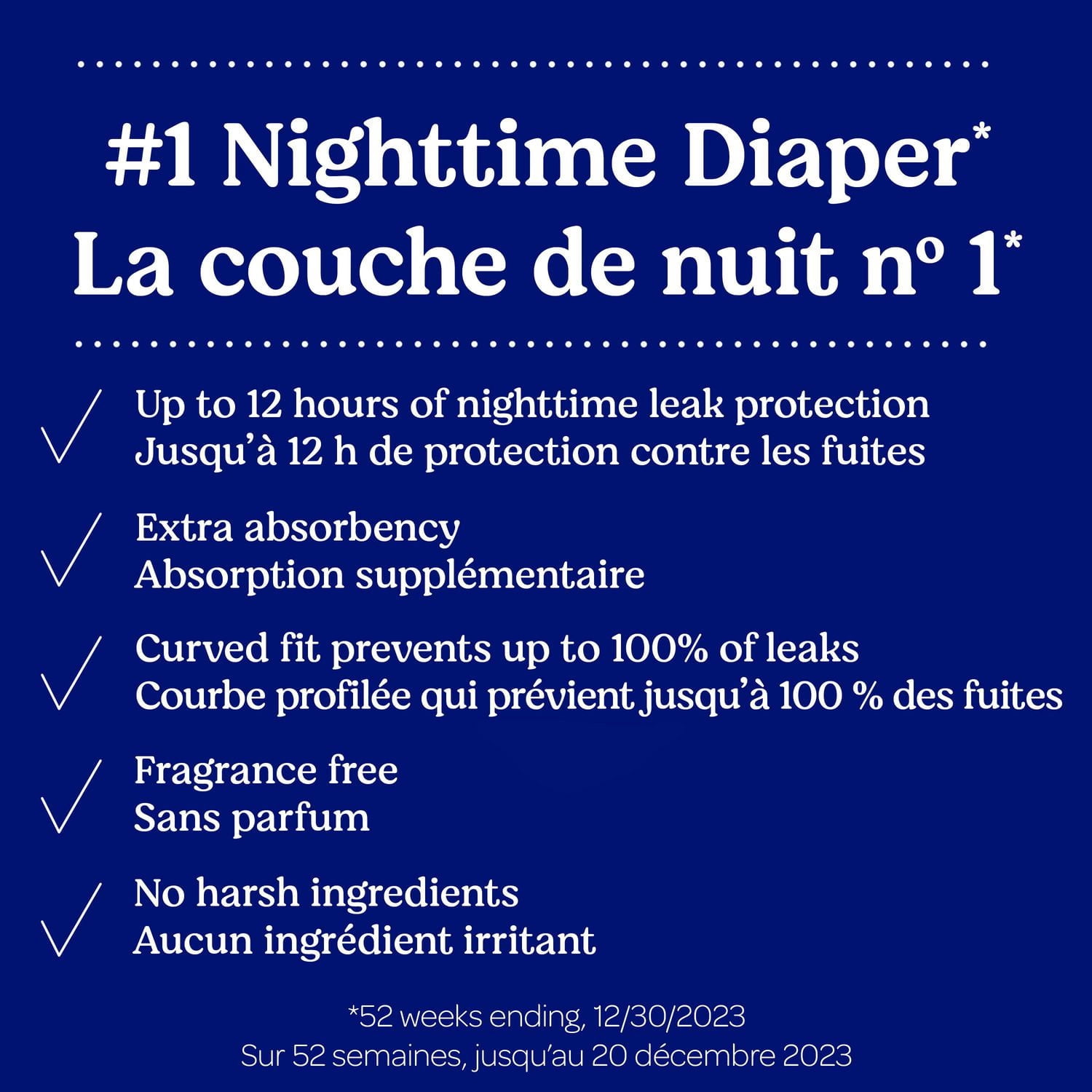 Couches pour bébé Huggies Overnites pour la nuit, taille 7 (plus de 19 kg [41 livres]), 36 unités