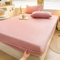 thumbnail image 2 of Pink Fitted Sheet And Bed Cover Set Deep Pocket Design 78.74X59.06 Inches Soft Ultra Fine Plush Material Shrink Fade Resistant Pink, 2 of 6