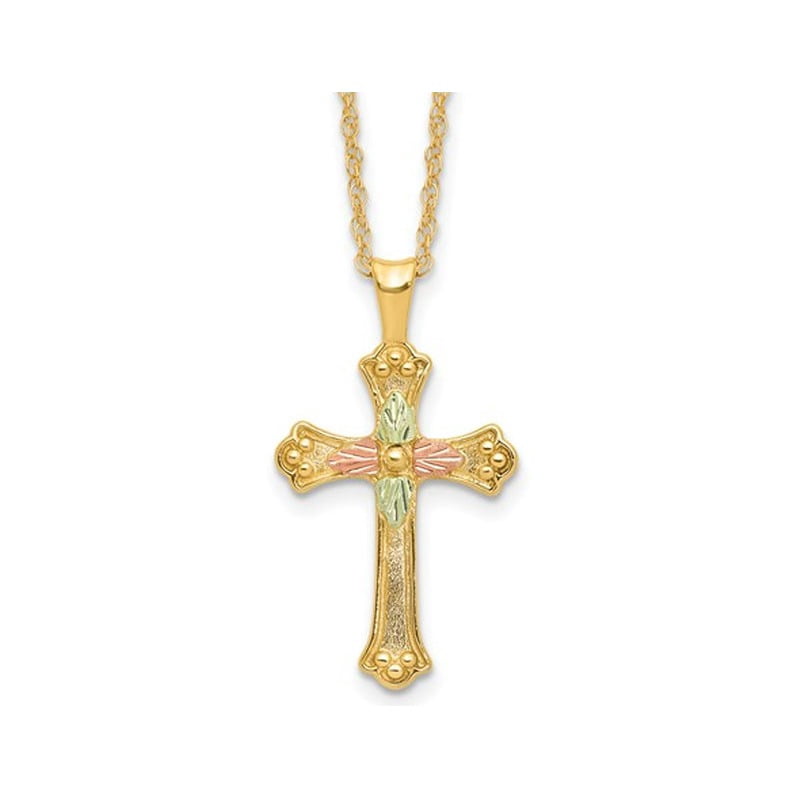 10K Yellow Gold Cross Pendant Necklace with Chain - Walmart.ca