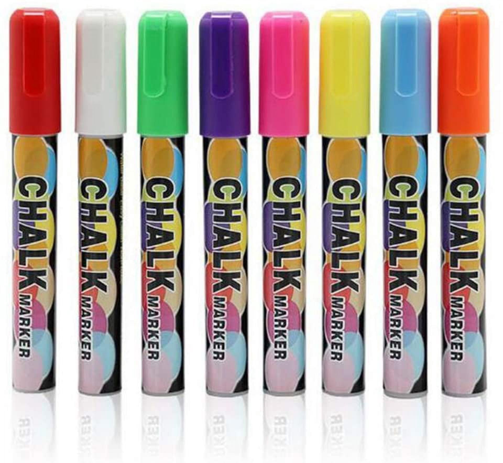 Liquid chalk markers for blackboards, premium liquid chalkboard neon pens, chalk markers for chalkboards, markers, pens, windows, blackboard, glass (8 pieces)