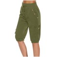 thumbnail image 2 of AherBiu Womens Capris Summer Casual Loose High Waisted Drawstring Knee Length Shorts with Pockets, 2 of 6