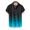 thumbnail image 4 of Hot6sl Économies d'Été Liquidation Chemise à Manches Courtes Col Rabattu, Chemise Décontractée Mode Homme Col Rabattu Imprimé Dégradé Chemise à Boutons Blouse, Blouse Polyester HommeBleu Ciel,m, 4 of 5