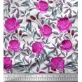 thumbnail image 1 of Soimoi Toile de Coton Feuilles & Fleurs Roses Imprimé par Yard 56 Pouces de Large, 1 of 3