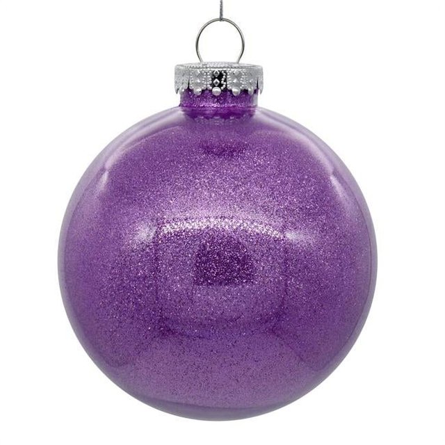 Vickerman N211586 Boule Transparente Pailletée Lavande de 6 Po - 4 par Sac