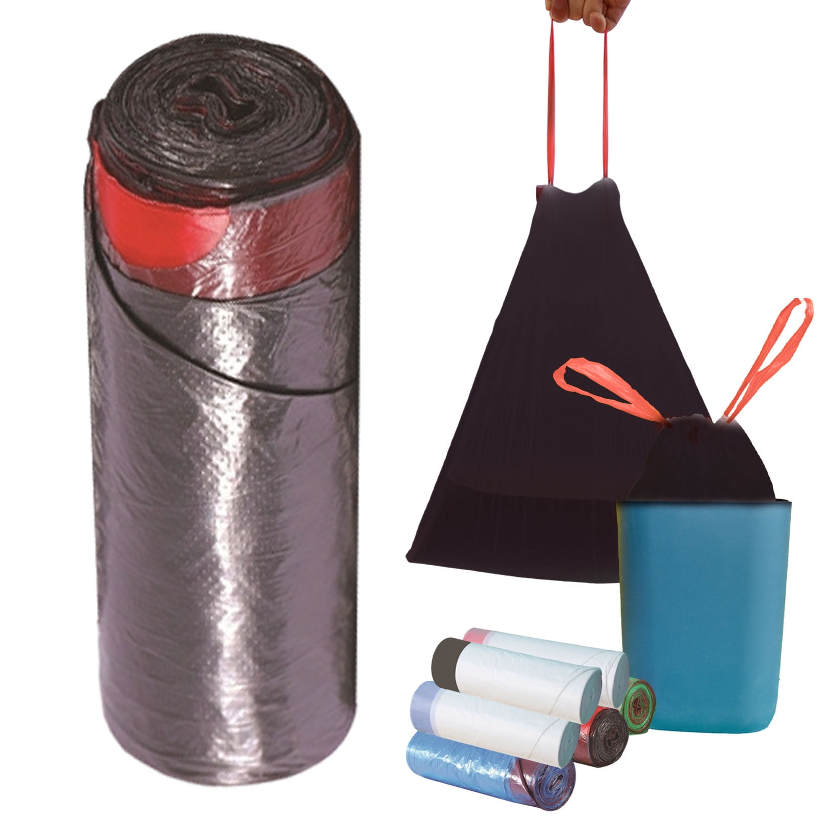 20Pcs Medium Trash Bags F – Souew Strong Garbage Bags for Kitchen Bedroom Car Trash Can, Unscented Waste Liners, Durable Cleaning Supplies