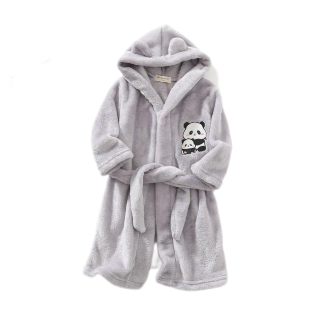 WOLLED Robe en Polaire pour Garçons et Filles, à Capuche, Couleur Unie, 1-12 Ans