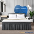 thumbnail image 3 of Wrap Around Bed Skirt 21" inch Drop Easy Care Microfiber Made Bedskirts (RV King-Dark Grey), 3 of 6