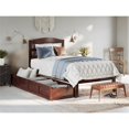 thumbnail image 1 of AFI Warren Solid Wood Twin Bed with 2 Storage Drawers in Walnut, 1 of 14