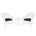 thumbnail image 1 of Jeco 3 Piece Wicker Conversation Set in White with Black Cushions, 1 of 10