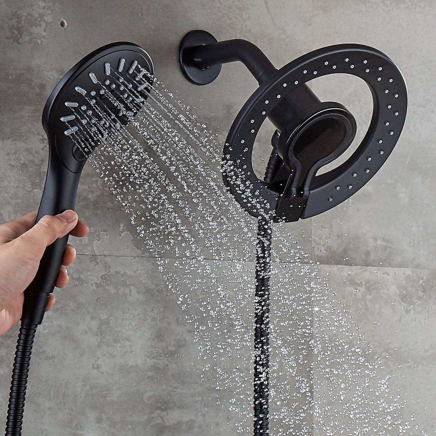 Ensemble a pression balancée d'akuaplus®, Valve PEX 1/2 po avec Douchette magnétique et bec de bain 5 3/8 po x 1/2 po raccord lisse.