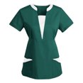 thumbnail image 3 of Penkiiy Hauts de Sarrau à Col en V pour Femmes - Coupe Classique, Extensible dans Quatre Directions, Haut de Sarrau Médical pour Femmes Anti-Froissement m Vert, 3 of 3