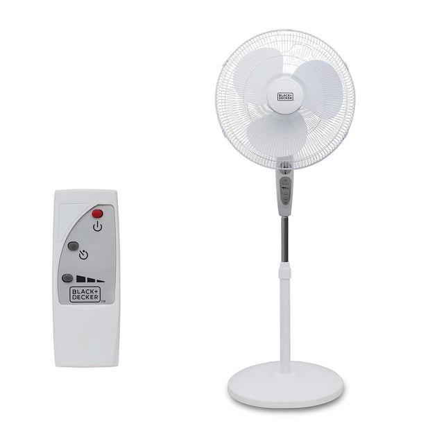 BLACK+DECKER Adjustable Oscillating Fan, 3 Speed Settings with LED Control Panel, Fan with Pedestal