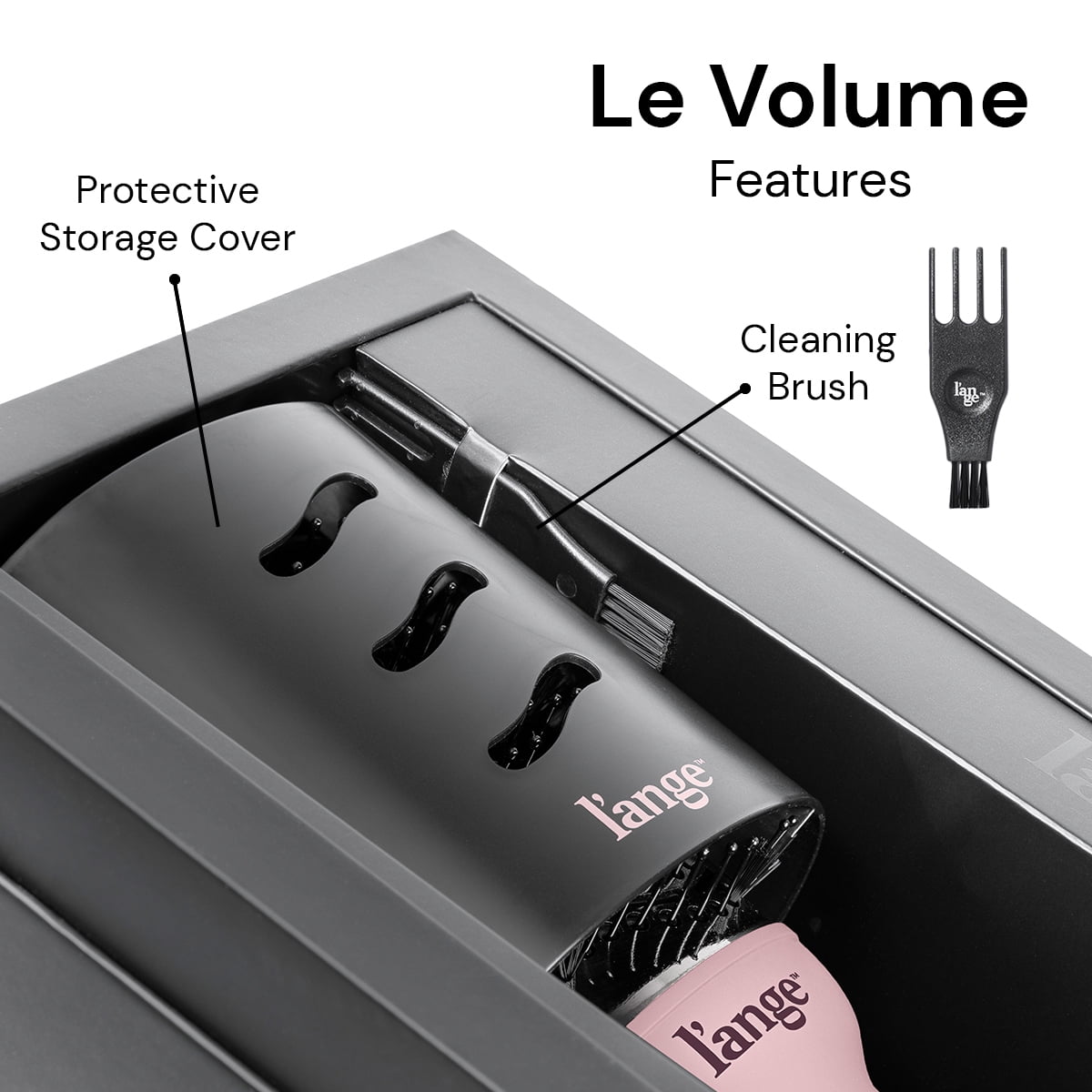 L'ange Hair Le Volume 2-in-1 Titanium Blow Dryer Brush Blush Hot Air Brush with Oval Barrel
