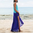 thumbnail image 4 of LOVZFMLL Robes Femmes Mode Robe Décontractée Sans Manches pour Femmes Col en V Dames Unie Longues Robes, 4 of 9
