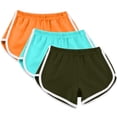thumbnail image 2 of Timegard 3pc Womens Yoga Short Elastic Waisted Summer Athletic Running Active Sports Shorts Sweatshorts, 2 of 7