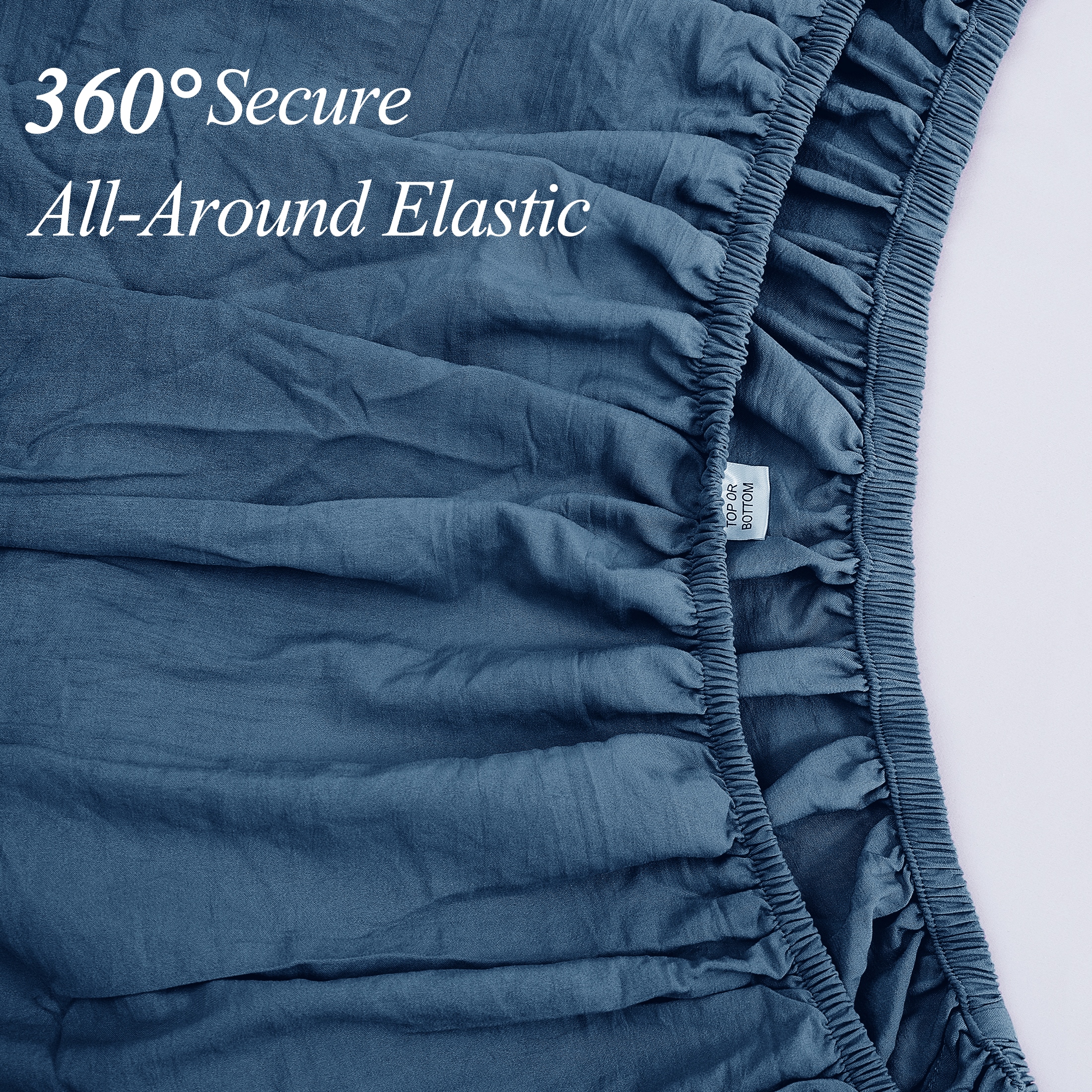 Mainstays Ensemble de draps en microfibre lavée ultra douce, Tres Grand Lit, Indigo Lavé, 4 pièces.