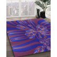 thumbnail image 3 of Ahgly Tapis d'Intérieur Lavable en Machine Carré Transitionnel Violet Vif, 5 Pieds Carré, 3 of 7