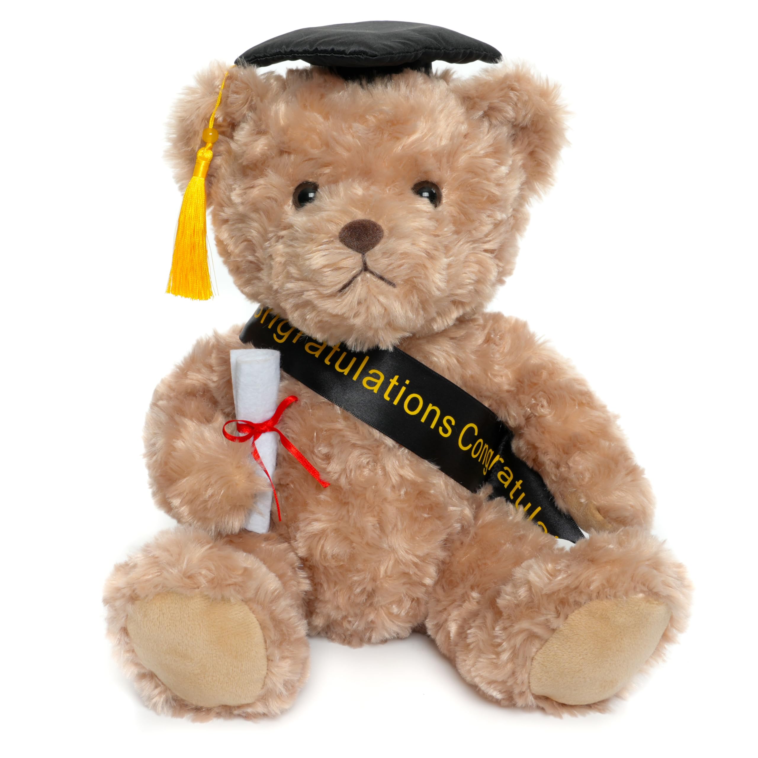 WEIGEDU Graduation Gift Teddy Bear Stuffed Animal Plush Toy with Cap, Sash & Diploma, Graduation Gift for Kids, Students, Boys & Girls, 30cm
