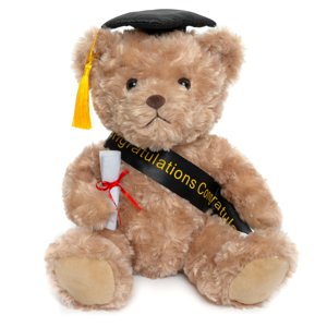 WEIGEDU Graduation Gift Teddy Bear Stuffed Animal Plush Toy with Cap, Sash & Diploma, Graduation Gift for Kids, Students, Boys & Girls, 30cm