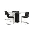 thumbnail image 4 of Topline Home Furnishings Black Leather Floating Counter-height Chair, 4 of 4
