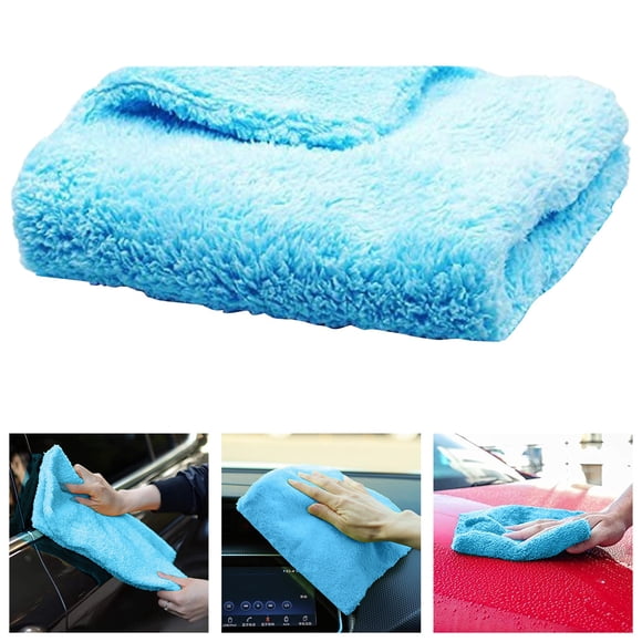 Microfiber Towels for Cars, Plush Edgeless Cloth for Detailing Buffing, Cleaning Products, By Kingtowag