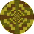 thumbnail image 1 of Ahgly Company Tapis d'Intérieur Ronds Transitionnels Bruns Lavables à la Machine, 6 Pieds Rond, 1 of 7