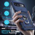 thumbnail image 5 of KOMI Case Compatible with Google Pixel 9/9 Pro Built in Slide Camera Lens Cover+Screen Protector+Finger Ring Holder Kickstand,Heavy Duty Shockproof Full Body Protective Phone Cover, Blue, 5 of 5