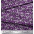 thumbnail image 2 of Soimoi Rayon Fabric Stripe,Leaves & Floral Block Print Sewing Fabric Yard 42 Inch Wide, 2 of 3