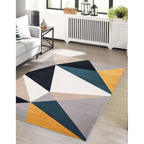Tapis Lavable ECARPET Moderne Abstrait pour Chambre, Salon, Chambre d'Enfant, Couloir