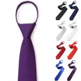thumbnail image 2 of fastboy Cravate Étroite Rétro pour Hommes et Garçons, Cravate Moulante Pratique, Cravate à Cordon pour Mariage, Fête, Boîte de Nuit, Marié, Robe de Fête Rouge, 2 of 8